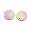 Ion Plating(IP) 304 Stainless Steel Textured Pendants STAS-I098-01-20mm-M-2