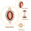 HOBBIESAY 42Pcs 7 Styles Virgin Mary Alloy Crystal Rhinestone Connector Charms FIND-HY0001-89-3
