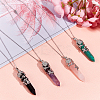  DIY 6 Colors Natural & Synthetic Gemstone Pendant Necklace Making Kits DIY-NB0005-04-2