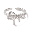 Brass Micro Pave Cubic Zirconia Open Cuff Ring RJEW-K256-58A-P-2