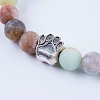 Natural Gemstone and Flower Amazonite Stretch Bracelets BJEW-K189-B07-2