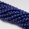 Dyed Round Natural Lapis Lazuli Beads Strands G-K081-8mm-1