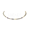 Faceted Natural Fluorite and Pearl Beaded Necklaces NJEW-JN06644-4
