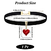 Alloy Enamel Heart Pendant Black Velvet Choker Necklaces for Women NJEW-WH20014-01A-2