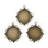 Vintage Tibetan Style Alloy Pendant Cabochon Settings TIBEP-M018-92AB-NF-1