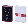 Kraft Cotton Filled Rectangle Cardboard Jewelry Set Boxes with Bowknot X-CBOX-N006-03-7