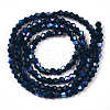 Opaque Solid Color Electroplate Glass Beads Strands EGLA-A039-P2mm-L09-3