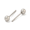 304 Stainless Steel with 201 Stainless Steel Smooth Round Ball Stud Earring Findings STAS-O004-08B-P-2