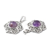 Natural Amethyst Pendants X-G-P498-02P-04-3