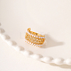 Hollow Brass with ABS Imitation Pearl Beads Wide Band Rings for Women OP9708-3-4