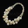 Pearl Jewelry Sets: Bracelets and Necklaces SJEW-R043-03-3