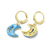 Crescent Moon Golden Brass Dangle Leverback Earrings EJEW-L268-031G-01-2