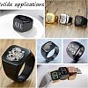 3Pcs 3 Size 304 Stainless Steel Rectangle Signet Finger Rings RJEW-UN0001-26B-6