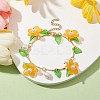 Acrylic Flower & Glass Pearl Charm Bracelets BJEW-JB10054-05-2