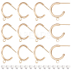 BENECREAT 12Pcs Brass Ring Stud Earring Findings KK-BC0011-04-1