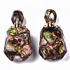 Assembled Synthetic Bronzite and Imperial Jasper Openable Perfume Bottle Pendants G-S366-059F-2