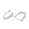 Brass Micro Pave Cubic Zirconia Hoop Earring Findings CU-CBAB5B4-01P-2