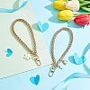 AHADEMAKER 2Pcs 2 Style Iron Wheat Chain Bag Wristlet Straps FIND-GA0002-37-4