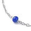 304 Stainless Steel Cable Chain Bracelet with Enamel Rondelle Beaded BJEW-G683-02P-3