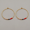 Glass Seed Beaded Hoop Earrings XS8443-2-1