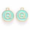 Golden Plated Alloy Enamel Charms ENAM-S118-05Q-1
