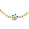 Cubic Zirconia Classic Tennis Necklace with Flower Links NJEW-N048-01C-3
