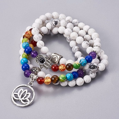 Natural  Labradorite Wrap Bracelets BJEW-I273-B08-1