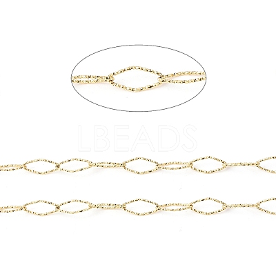 Ion Plating(IP) 304 Stainless Steel Textured Horse Eye Link Chains CHS-I020-01B-G-1