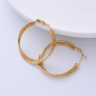 6 Pairs Stainless Steel Triple Hoop Earrings TG0957-2-1