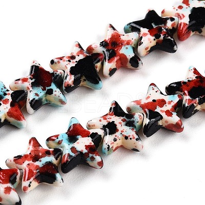 Spray Painted Synthetic Turquoise Beads Strands UNKW-T001-11K-03-1