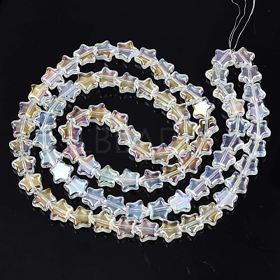 Electroplate Glass Beads Strand EGLA-S188-17-B04-1