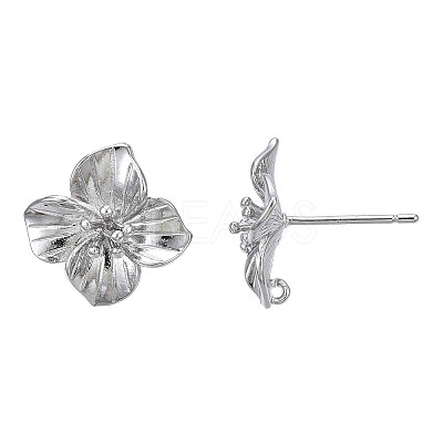 Brass Stud Earring Findings KK-N232-337A-01P-1