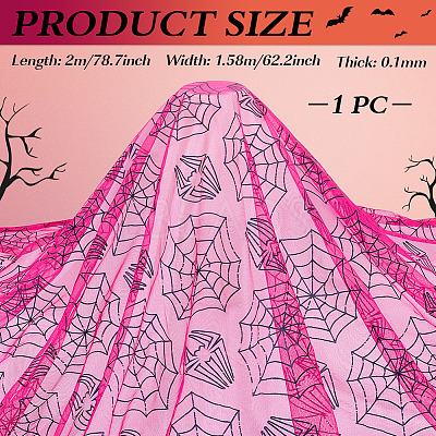 Halloween Theme Polyester Mesh Fabric DIY-WH0589-86B-1