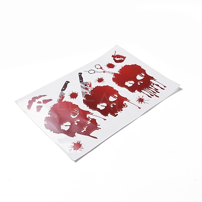 Halloween Theme PVC Static Stickers DIY-F133-05-1