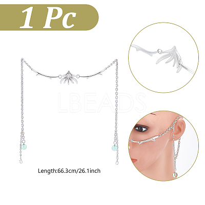 1Pc Alloy Tassel Face Chains with Glass Beads NJEW-GA0001-12-1