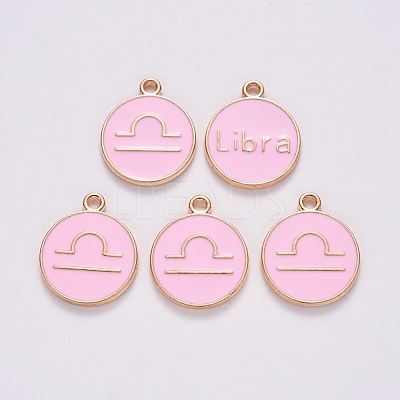 Alloy Enamel Pendants X-ENAM-S124-01B-09K-1