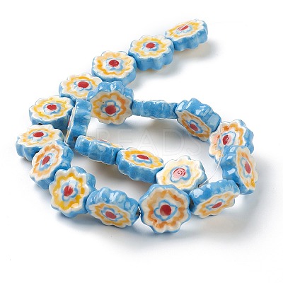 Handmade Porcelain Flower Beads PORC-J008-04A-1