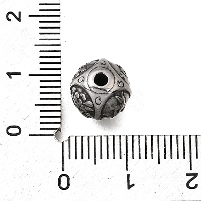 Engraved 304 Stainless Steel Beads STAS-H263-17AS-09-1