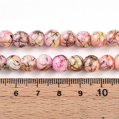 Baking Paint Glass Beads Strands LS-DGLA-N003-8mm-B02-1