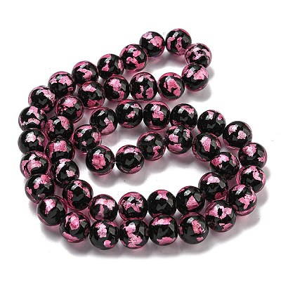 Handmade Silver/Gold Foil Lampwork Beads Strands LAMP-L079-07A-1