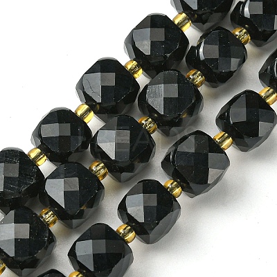Natural Obsidian Beads Strands G-Q010-A23-01-1