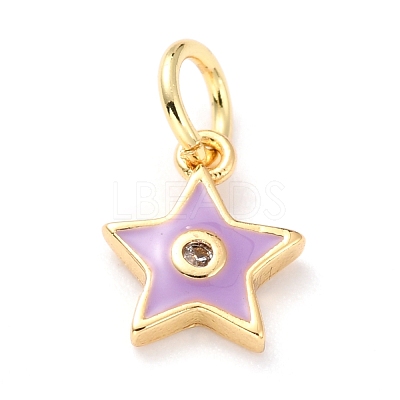 Brass Enamel Pendants KK-M218-10D-RS-1