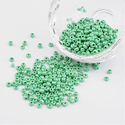 DIY Craft Beads 8/0 Opaque Colors Lustered Round Glass Seed Beads X-SEED-A012-3mm-127-1