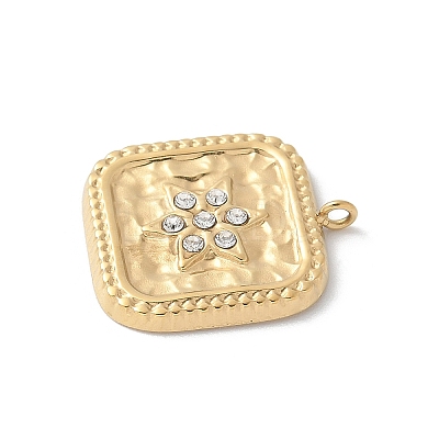 304 Stainless Steel Rhinestone Pendants STAS-Z122-55G-1
