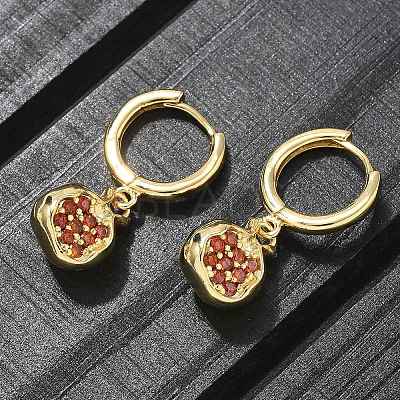 Brass Cubic Zirconia Hoop Earrings EJEW-Q015-02G-C-1