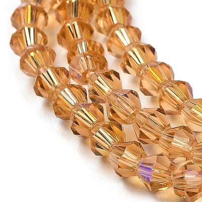 Transparent Electroplate Glass Beads Strands GLAA-F029-4mm-D18-1
