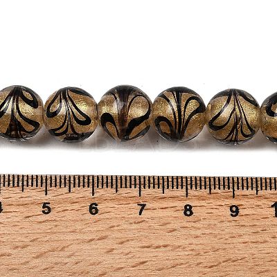 Gold Sand Lampwork Beads Strands LAMP-P071-12mm-02-1