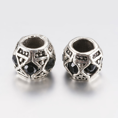 Tibetan Style Alloy Rhinestone European Beads PALLOY-F200-05C-1