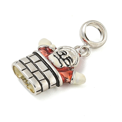Anti-Tarnish Rhodium Plated 925 Sterling Silver Enamel Christmas European Dangle Charms LS-STER-Z010-02P-01A-1