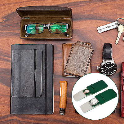 2Pcs Rectangle PU Imitation Leather Single Watch Storage Bag AJEW-GO0001-85C-1